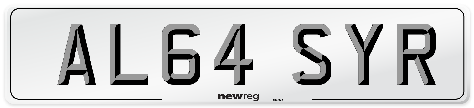 AL64 SYR Number Plate from New Reg